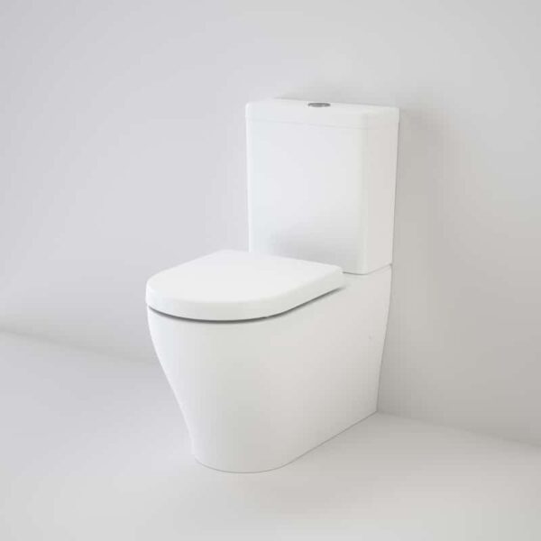 A white ceramic toilet bowl