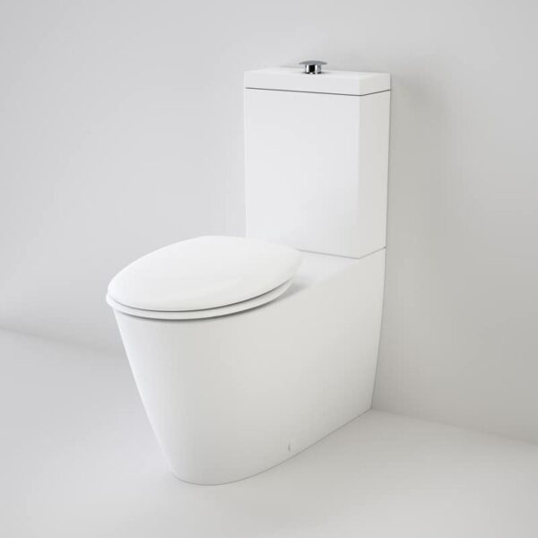 A white ceramic toilet and cistern