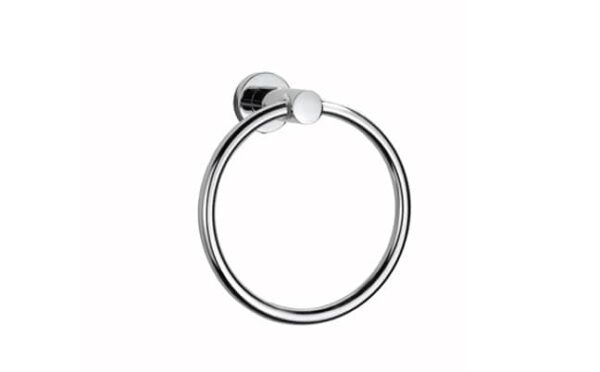 A round metal towel ring